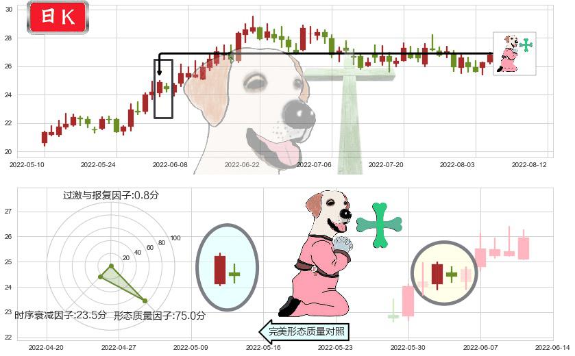 老白干酒(sh600559)下跌孕十字星K线图-阿布量化