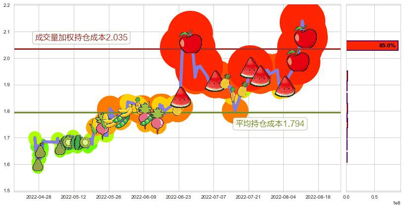 东旭光电(sz000413)持仓成本图-阿布量化