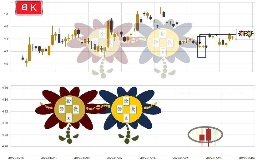 TCL集团(sz000100)低位并排阳线K线图-阿布量化