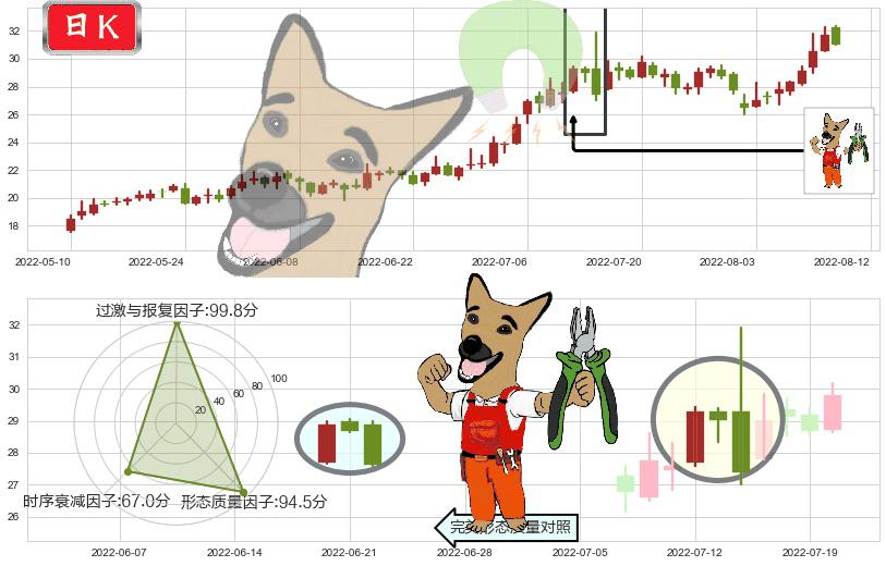 联创光电(sh600363)下跌镊子线（n形磁铁）K线图-阿布量化