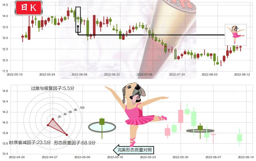 上海临港(sh600848)单针探底（定海神针）K线图-阿布量化
