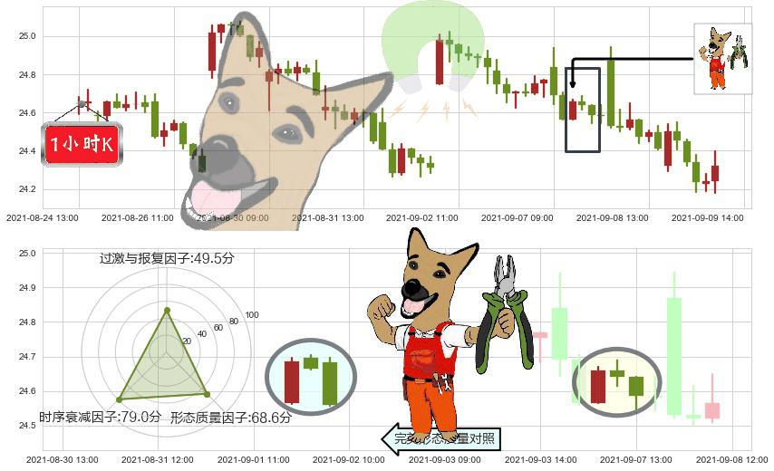 英国石油(usBP)下跌镊子线（n形磁铁）K线图-阿布量化