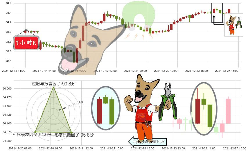 黄金ETF-iShares(usIAU)下跌镊子线（n形磁铁）K线图-阿布量化