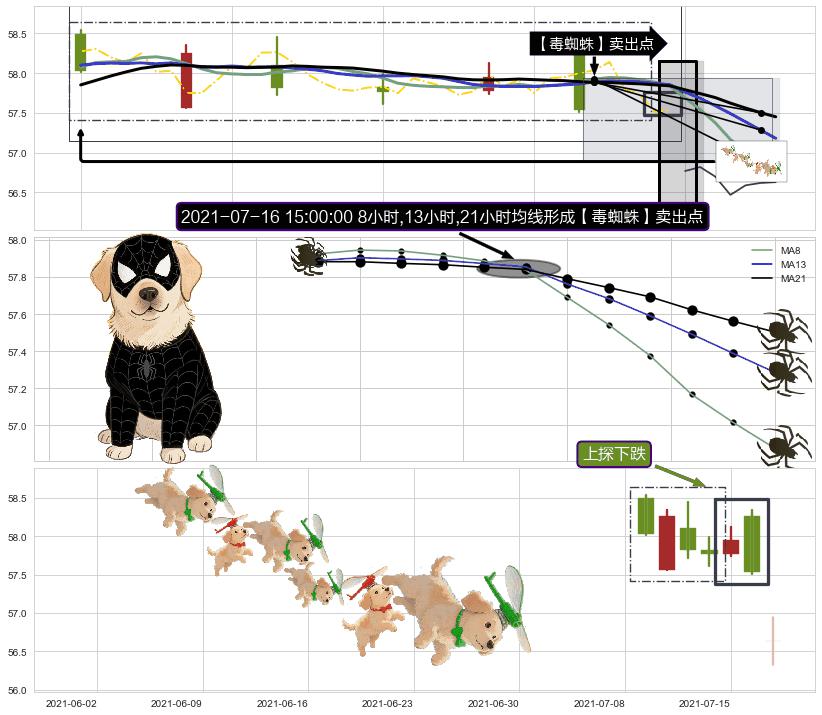 上探下跌+阴包阳(穿头破脚) ➕ 【毒蜘蛛】卖出点