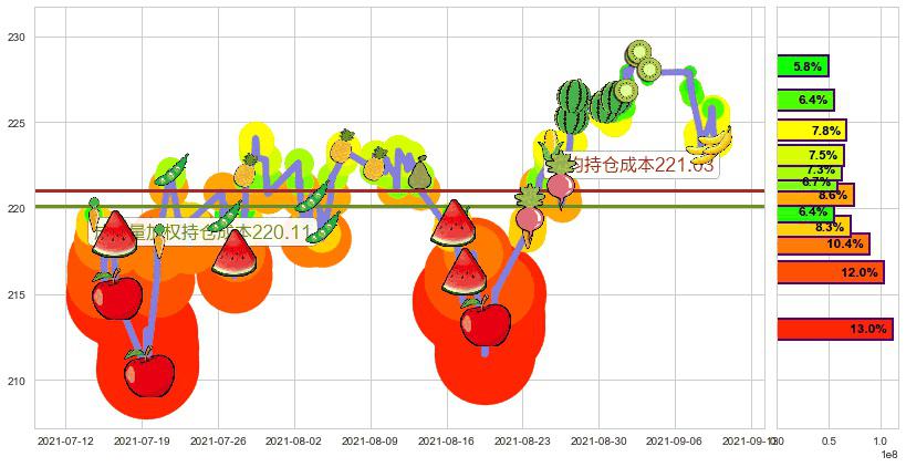 罗素2000指数ETF(usIWM)持仓成本图-阿布量化